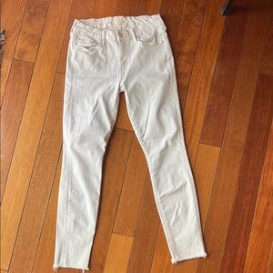 MOTHER denim the looker ankle fray “pretty just strolled in the city” White